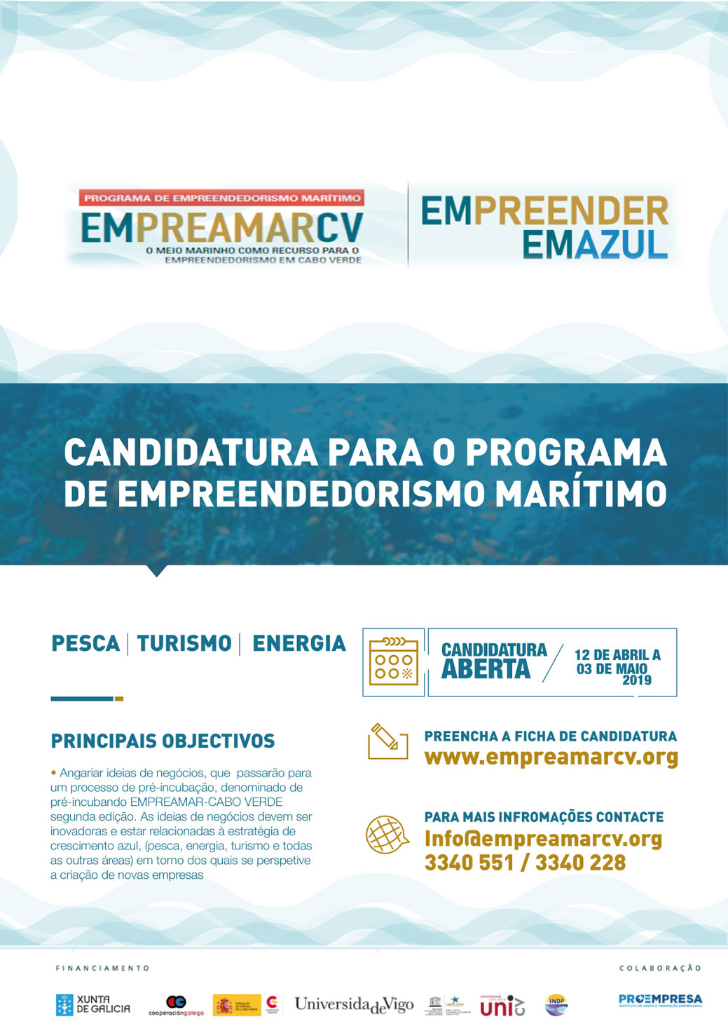 Candidaturas para  o programa de Empreendedorismo Marítimo